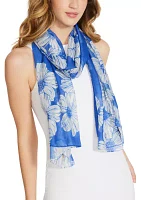 Oversized Floral Printed Oblong Scarf