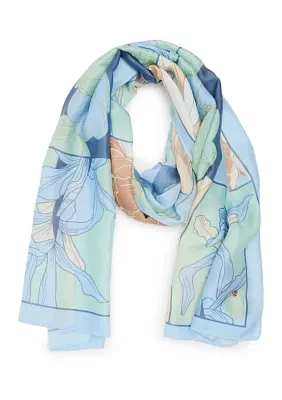Picture Frame Floral Oblong Scarf