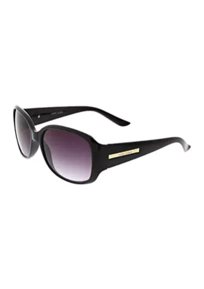 Rectangle Frame Sunglasses with Pyramid Metal Decoration