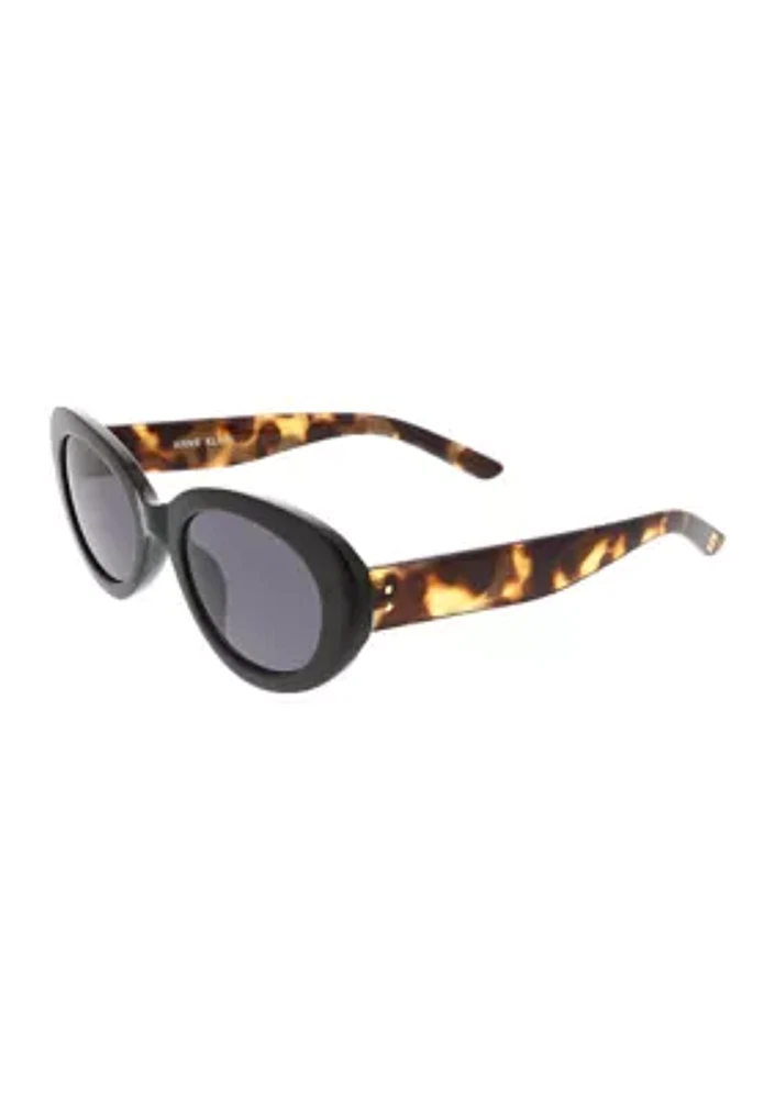 Slim Oval Sunglasses with Foil Rivets