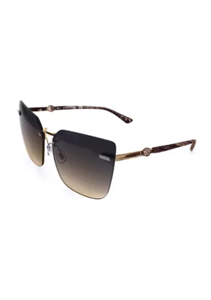 Rimless Butterfly Square Sunglasses