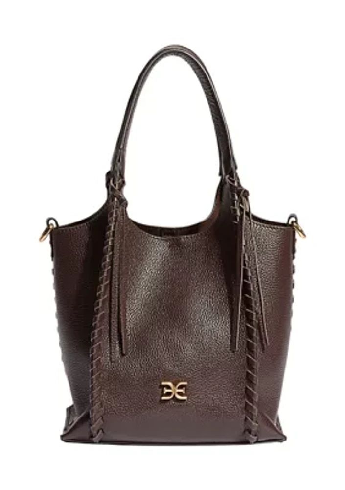 Sylvia Whipstitch Pebbled Leather Crossbody Bag