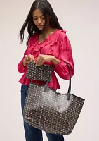 Harper Coated Canvas Monograph Shopper Tote 