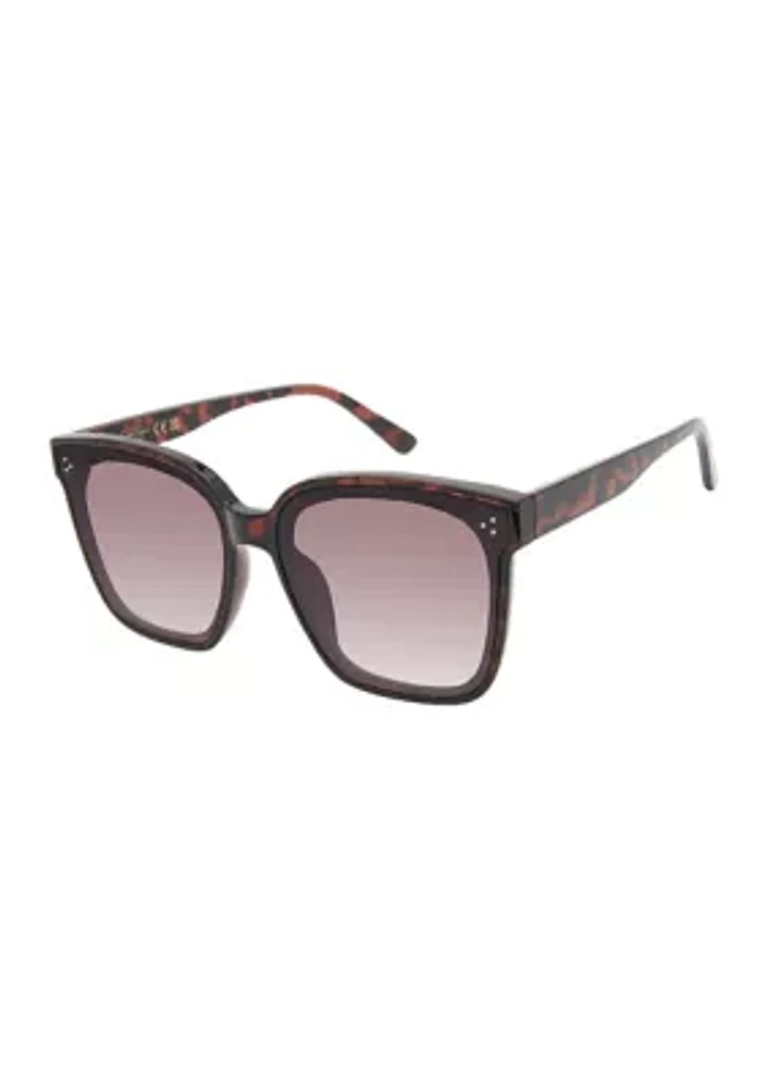 Plastic Flush Lens Rectangular Sunglasses