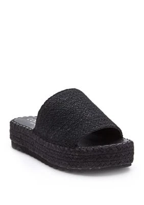 Vegan, one band platform sandal.