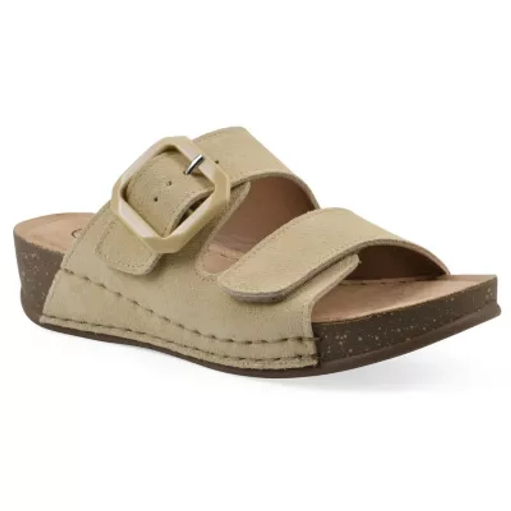 Fearful Slip On Wedge Sandals