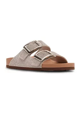 Bodie Rhinestone 2 Band Footbed Sandals