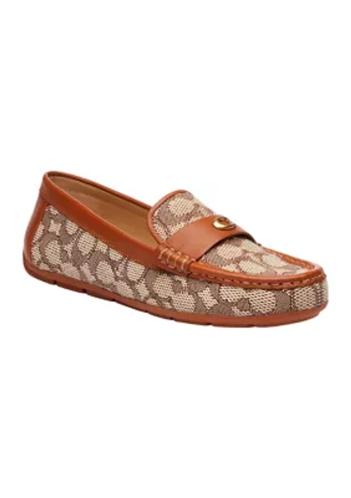Sculpted C Signature Textile Jacquard Driver Loafers