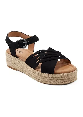 Hilda Open Toe Casual Platform Espadrille Sandals
