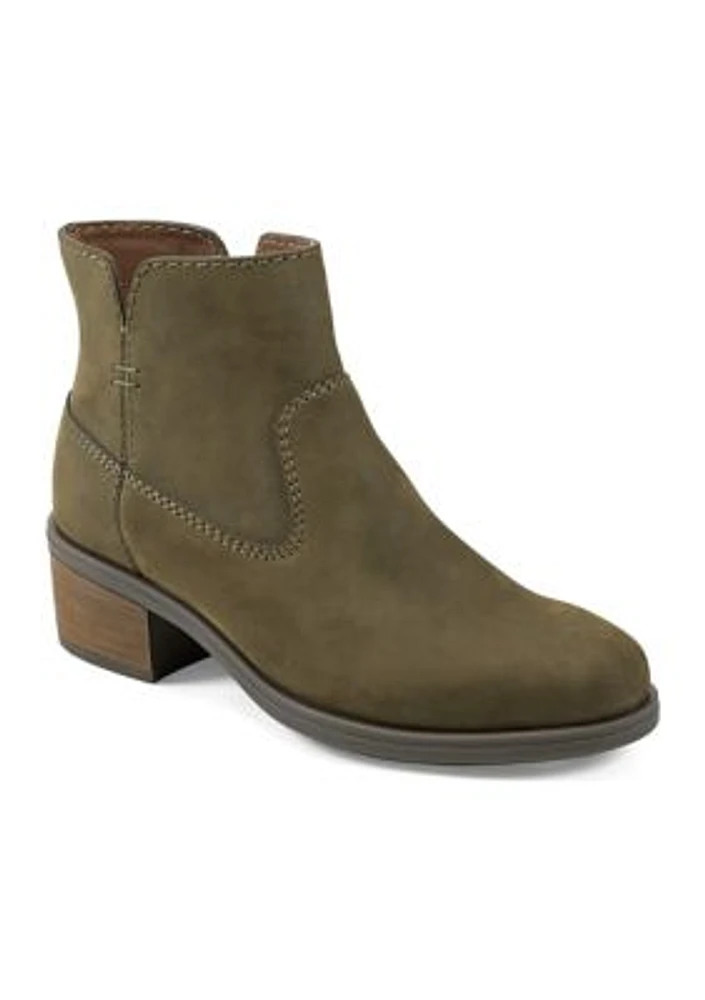 Oslo Block Heel Round Toe Casual Booties