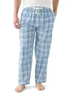 Yarn Dyed Woven Blue Check Pajama Pants