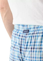 Yarn Dyed Woven Blue Check Pajama Pants