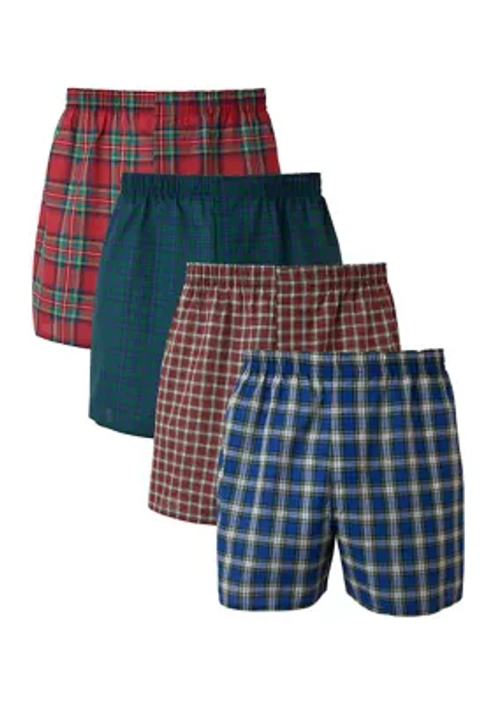 Big & Tall Assorted Tartan Boxers - 4 Pack