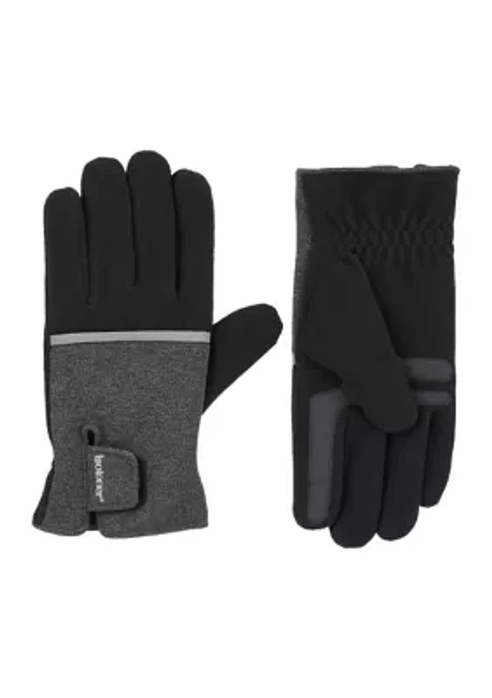 Reflective Tech Stretch and Fleece Water Repellent Gloves with Touchscreen Technology