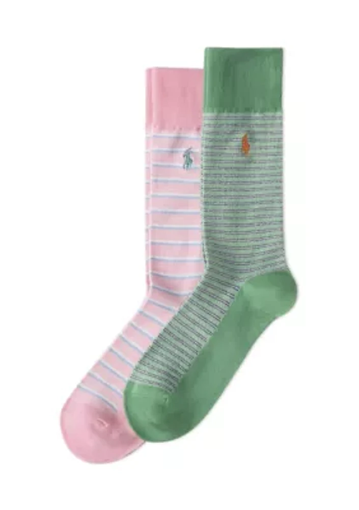 Oxford Stripe Socks - 2 Pack