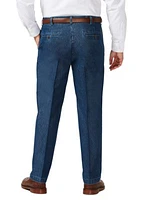 Big & Tall Stretch Denim Classic Fit Flat Front Pants