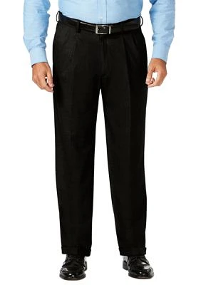 Big & Tall J.M. Sharkskin Classic Fit Hidden Comfort Waistband Pleat Dress Pants