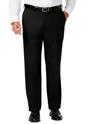 Big & Tall J.M.  Sharkskin Classic Fit Hidden Comfort Waistband Flat Front Dress Pants