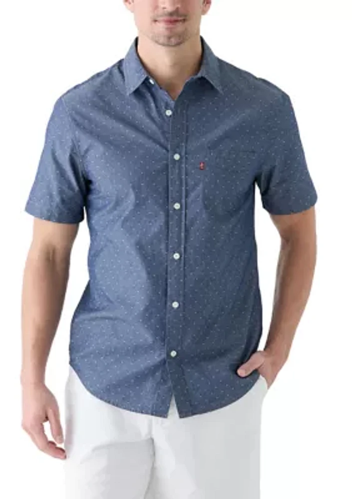 Classic Short Sleeve One Pocket Button Up Shirt