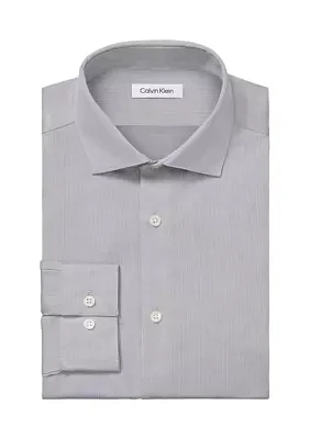 Long Sleeve Modern Pincord Slim fit Non Iron Stretch Wicking Dress Shirt