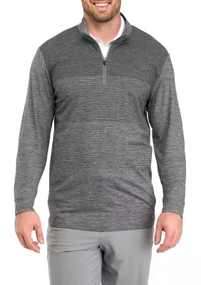 Big & Tall Ombré Stripe Quarter Zip Pullover