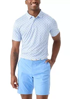 Men's Short Sleeve Angler Fish Print Polo Shirt