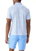 Men's Short Sleeve Angler Fish Print Polo Shirt
