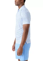 Men's Short Sleeve Angler Fish Print Polo Shirt