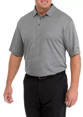Big & Tall Short Sleeve Two Color Jacquard Polo Shirt