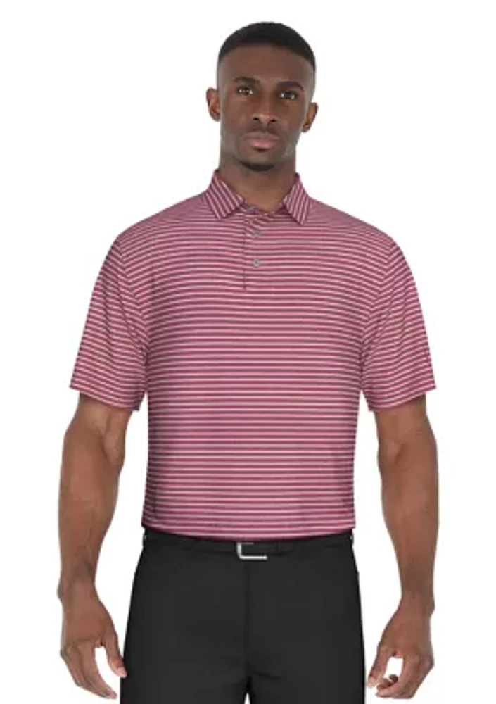 Men's Heather Feeder Stripe Golf Polo Shirt