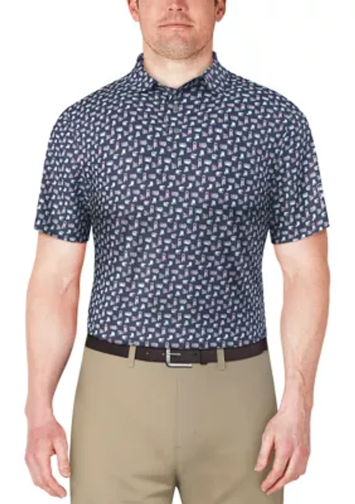 Short Sleeve Refreshments Printed Polo Shirt
