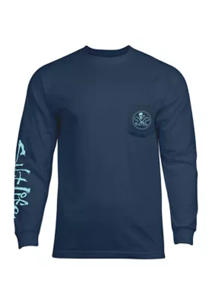 Skull and Hooks Long Sleeve Graphic T-Shirt