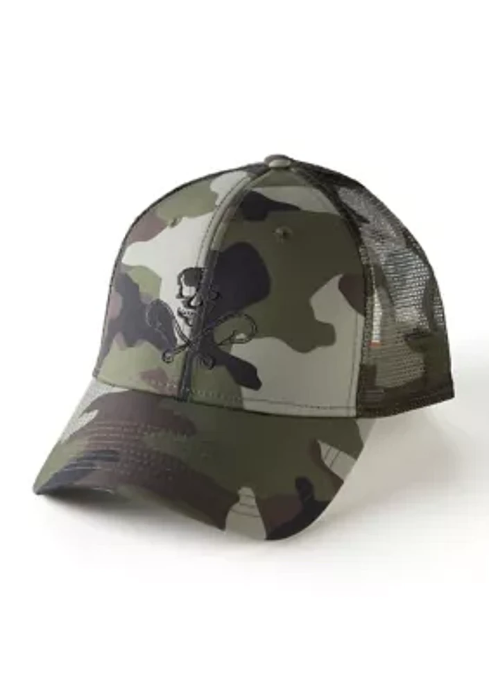 Skull and Hooks Mesh Hat