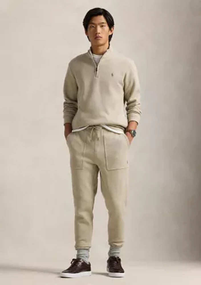 Double Knit Mesh Quarter Zip Pullover Sweatshirt