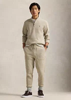 Double Knit Mesh Quarter Zip Pullover Sweatshirt