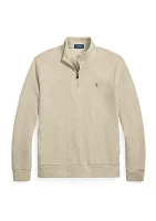Double Knit Mesh Quarter Zip Pullover Sweatshirt