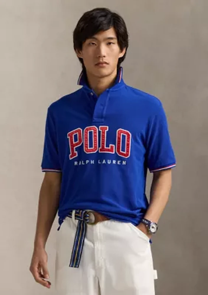 Classic Fit Logo Mesh Polo Shirt