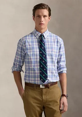 Classic Fit Checked Stretch Poplin Shirt