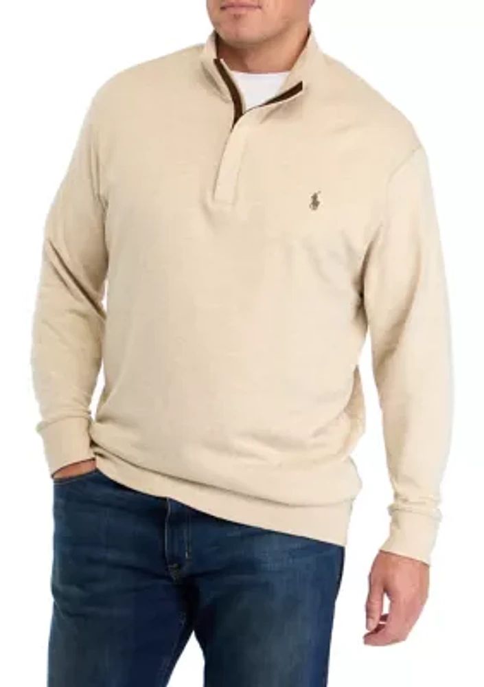 Big & Tall Luxury Jersey 1/4 Zip Pullover