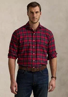Big & Tall Classic Fit Plaid Brushed Twill Long Sleeve Woven Shirt
