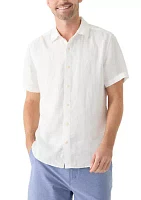 Short Sleeve Solid Linen Button Up Shirt