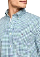 Flex Regular Fit Gingham Poplin Shirt