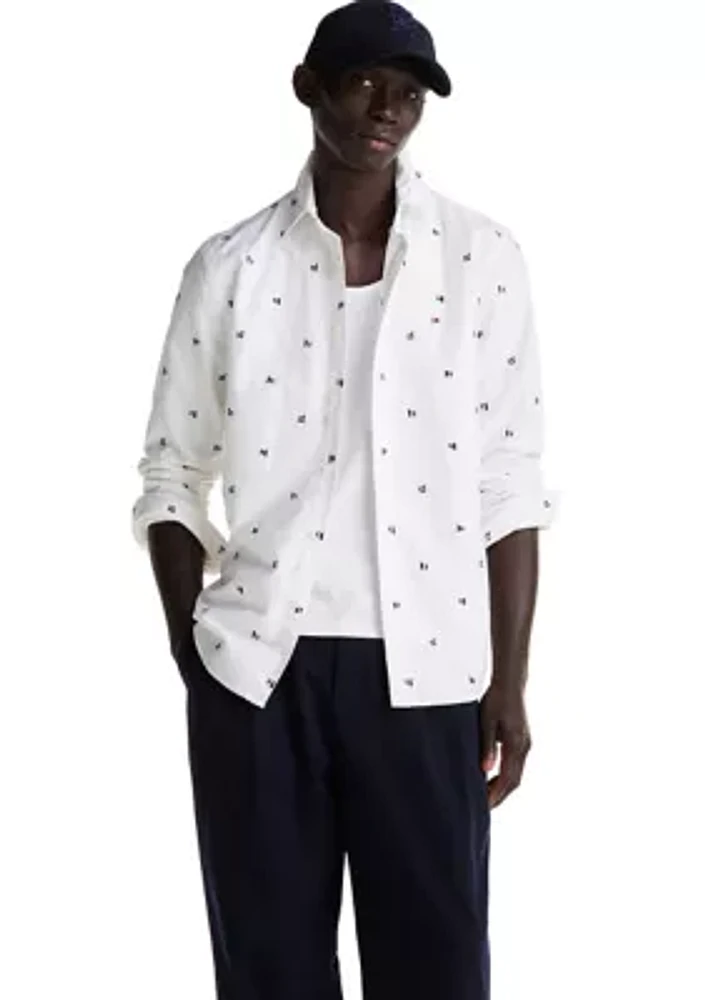 Oxford Embroidered Printed Shirt
