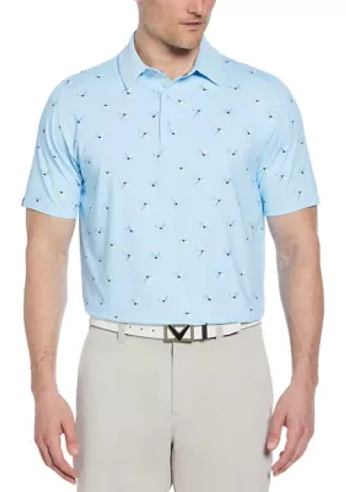 Men's Short Sleeve Allover Birdie Golf Shirt
