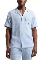 Knit Seersucker Pajama Shirt