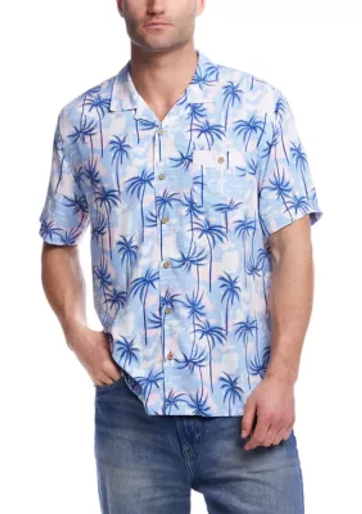 Men's Short Sleeve Rayon Camp Shirt