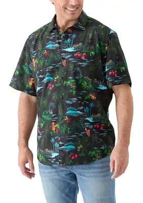 Big & Tall Bahama Coast Neon Shores Printed Shirt