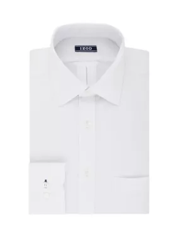Regular Fit Long Lasting White All Over Stretch Dress Shirt