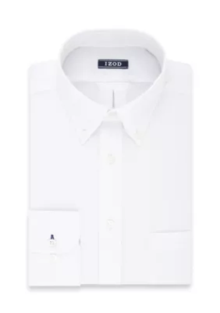 Regular Fit Long Lasting White All Over Stretch Dress Shirt