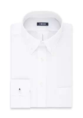 Regular Fit Long Lasting White All Over Stretch Dress Shirt
